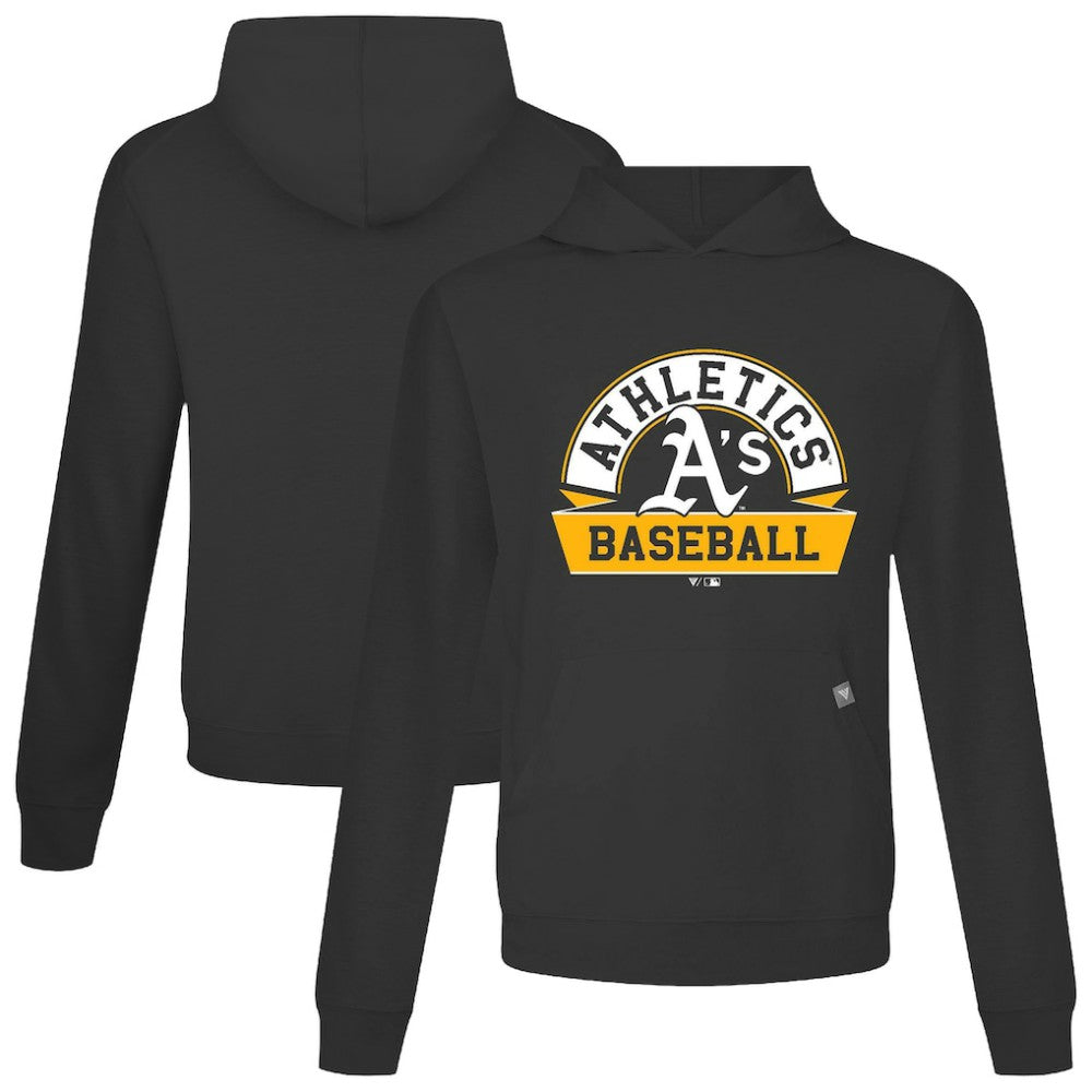 Athletics Levelwear Relay Banner Arch Pullover Hoodie - Black - MLB Lifestyle