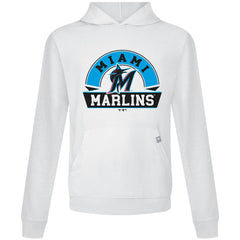 Miami Marlins Levelwear Relay Banner Arch Pullover Hoodie - White - MLB Online