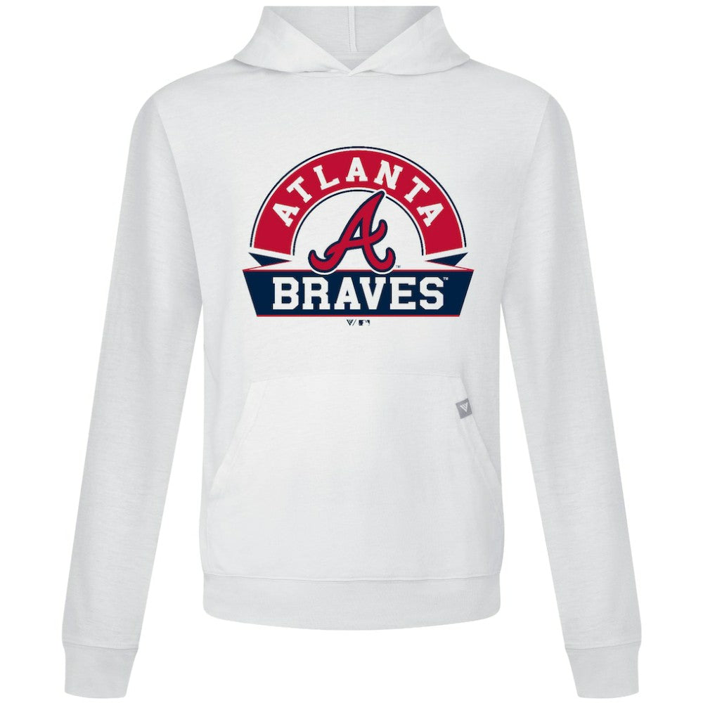 Atlanta Braves Levelwear Relay Banner Arch Pullover Hoodie - White - MLB Online
