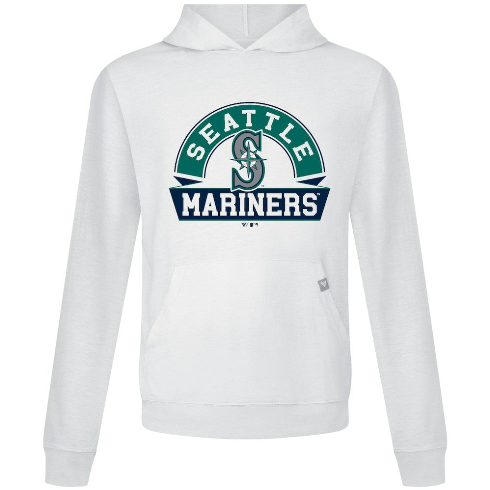 Seattle Mariners Levelwear Relay Banner Arch Pullover Hoodie - White - MLB Lifestyle