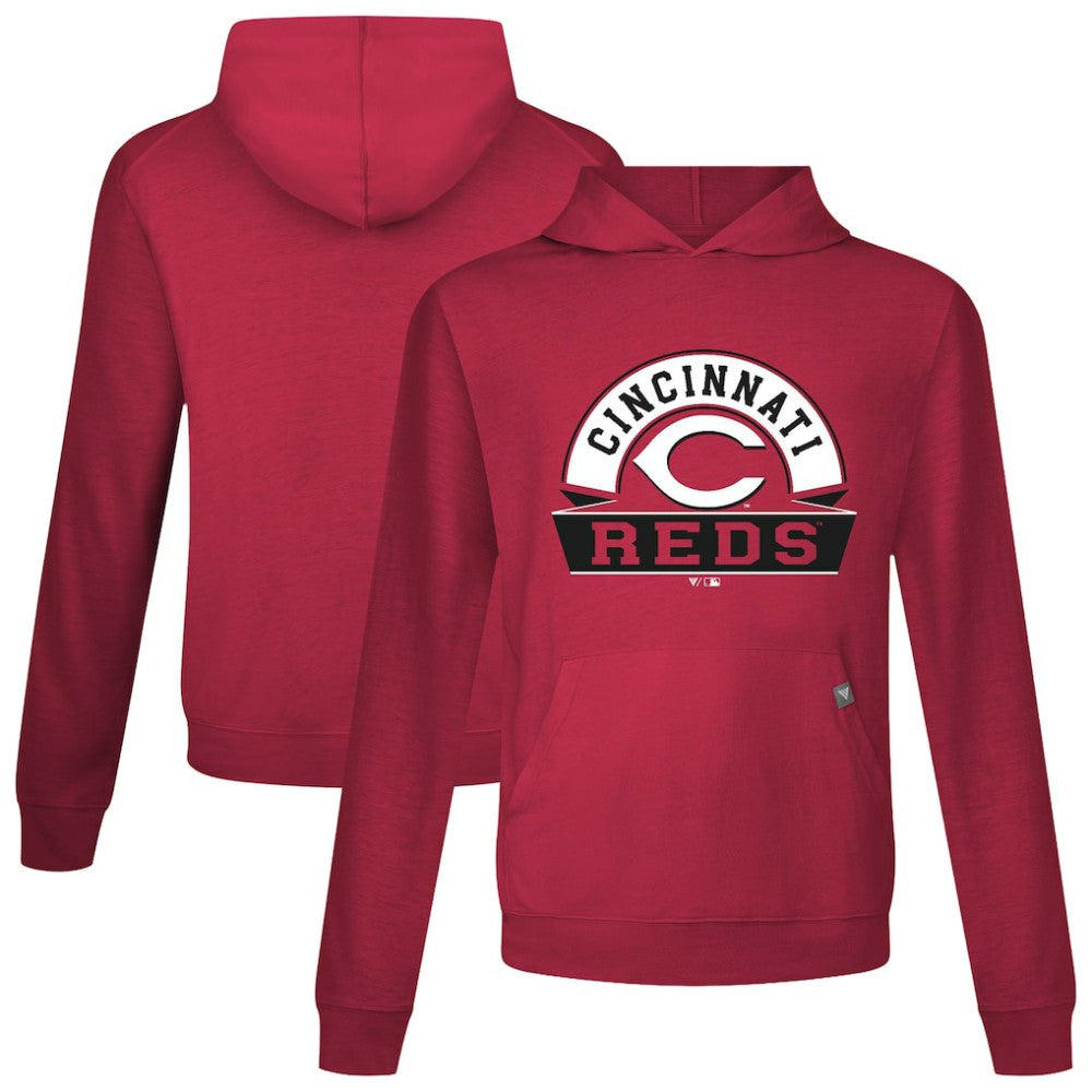 Cincinnati Reds Levelwear Relay Banner Arch Pullover Hoodie - Red - MLB Sale
