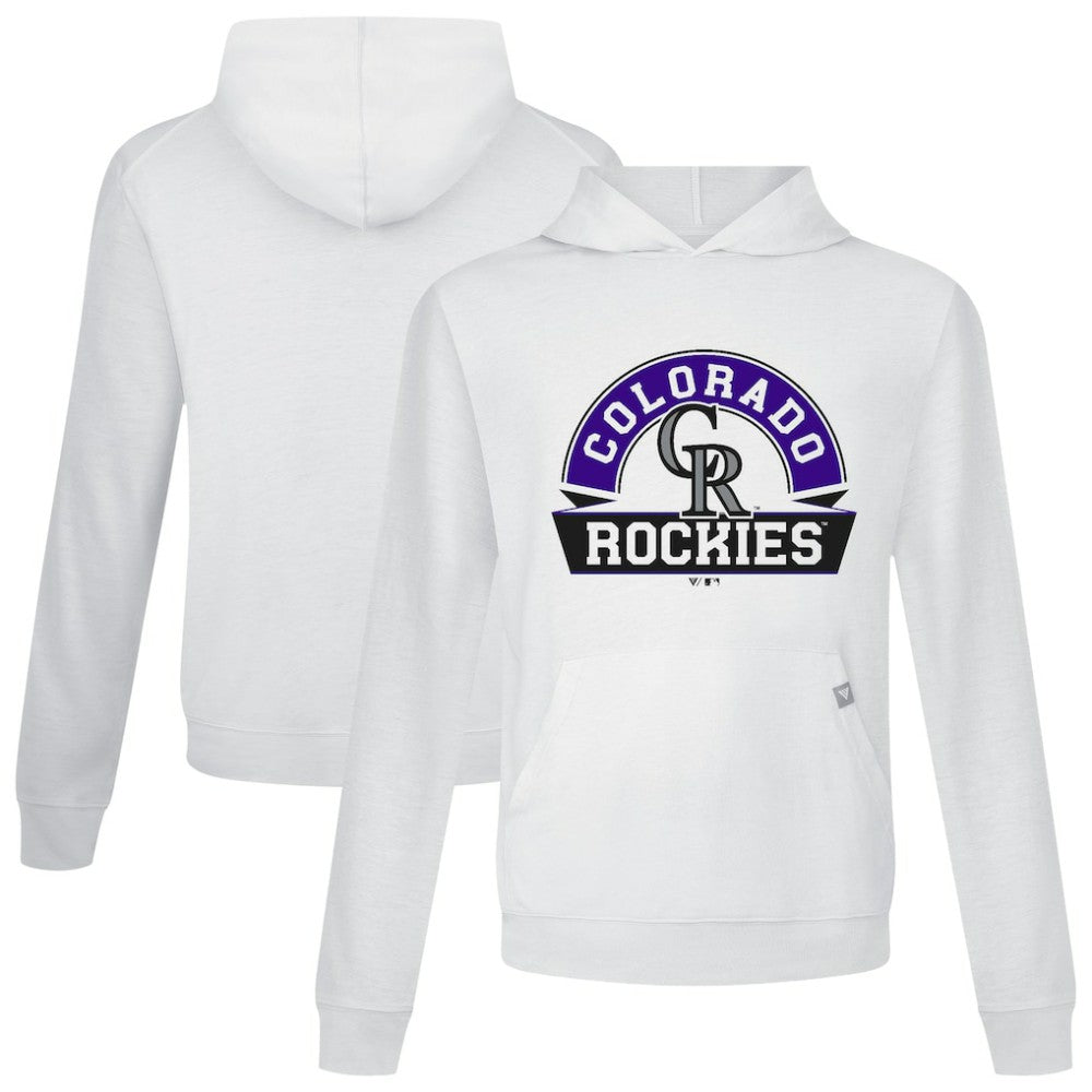 Colorado Rockies Levelwear Relay Banner Arch Pullover Hoodie - White - MLB Online