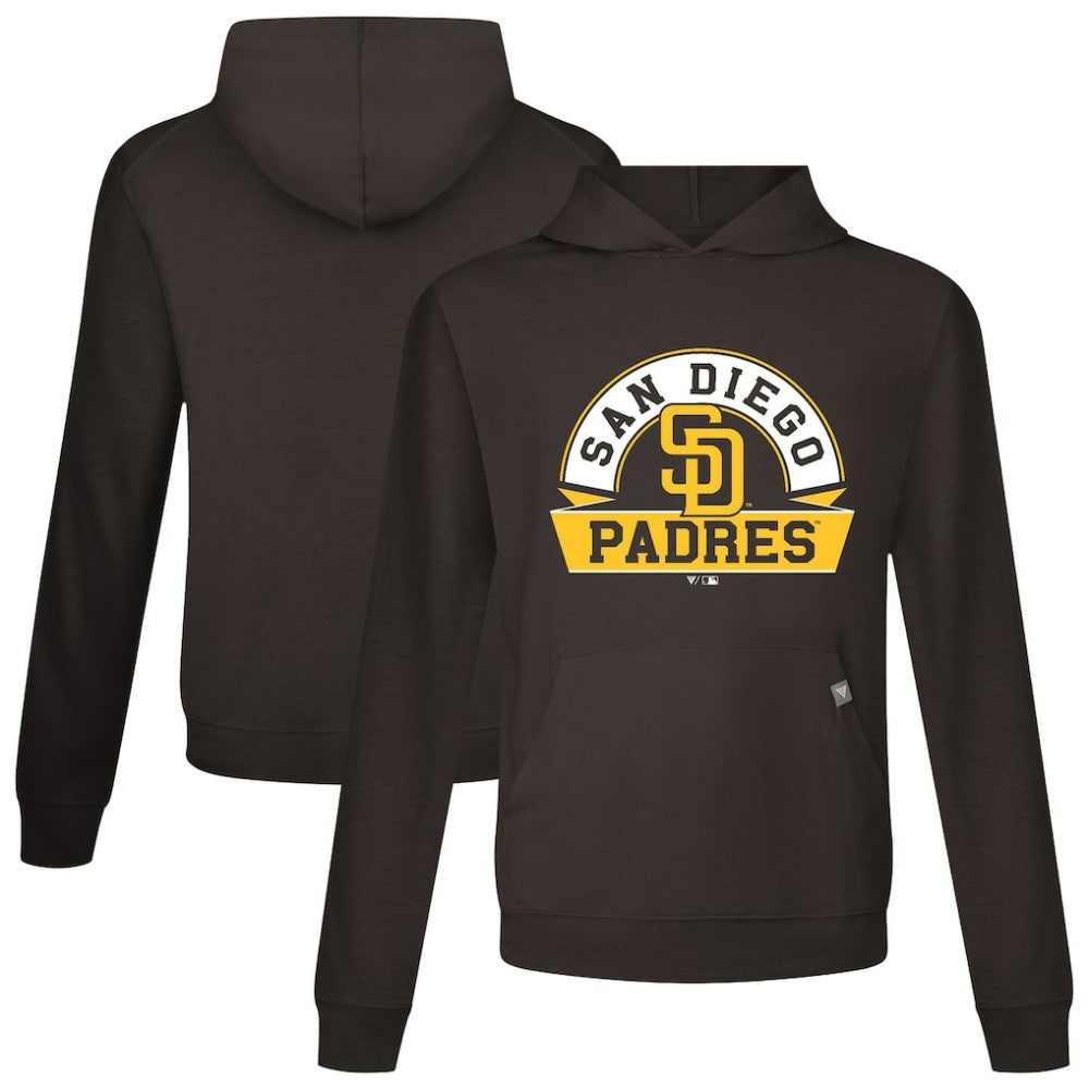 San Diego Padres Levelwear Relay Banner Arch Pullover Hoodie - Brown - MLB Discount