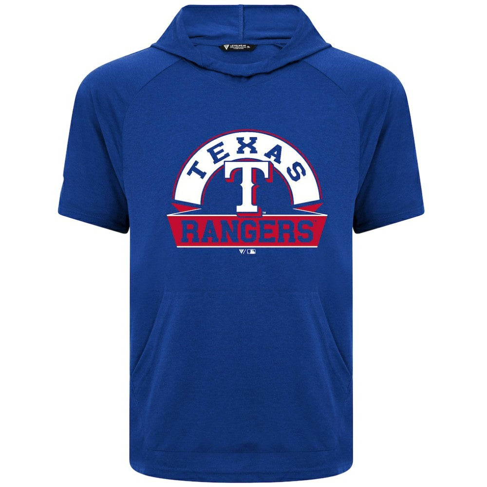 Texas Rangers Levelwear Phase Banner Arch Hoodie T-Shirt - Royal - MLB Discount