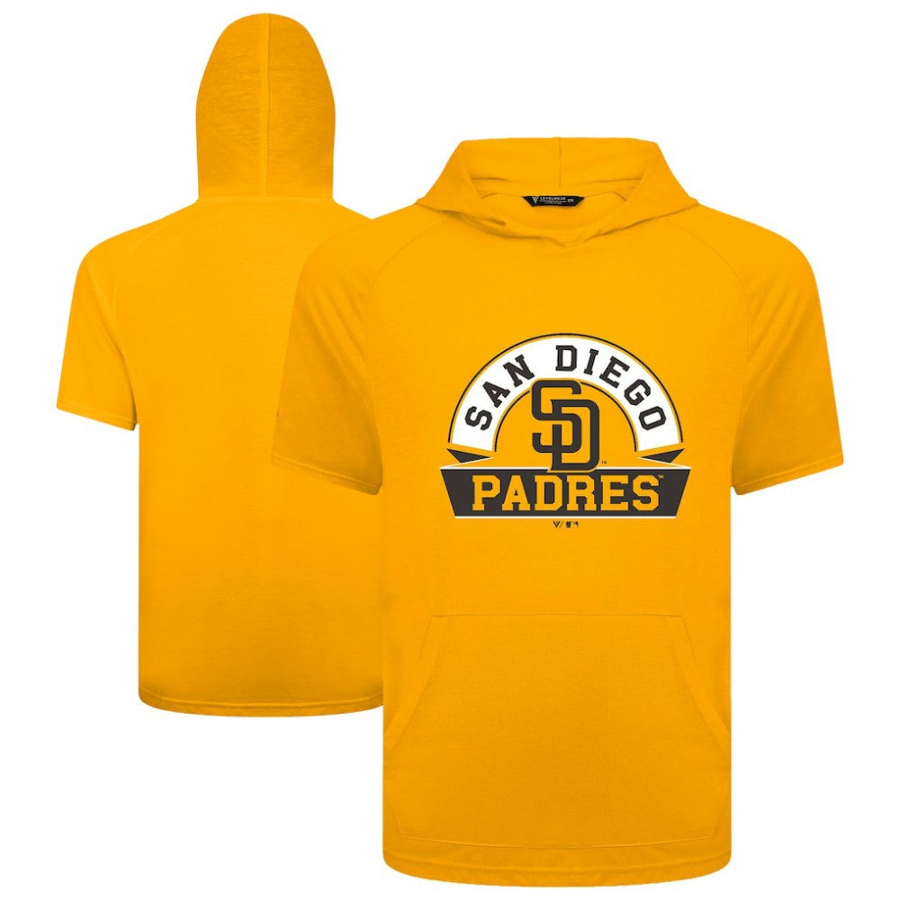 San Diego Padres Levelwear Phase Banner Arch Hoodie T-Shirt - Gold - MLB Discount