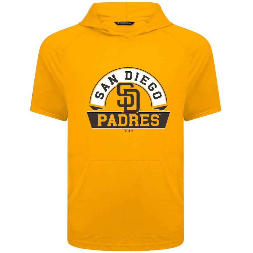 San Diego Padres Levelwear Phase Banner Arch Hoodie T-Shirt - Gold - MLB Discount