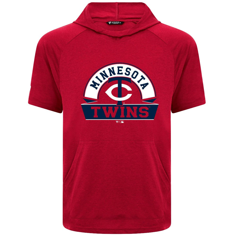 Minnesota Twins Levelwear Phase Banner Arch Hoodie T-Shirt - Red - MLB Discount