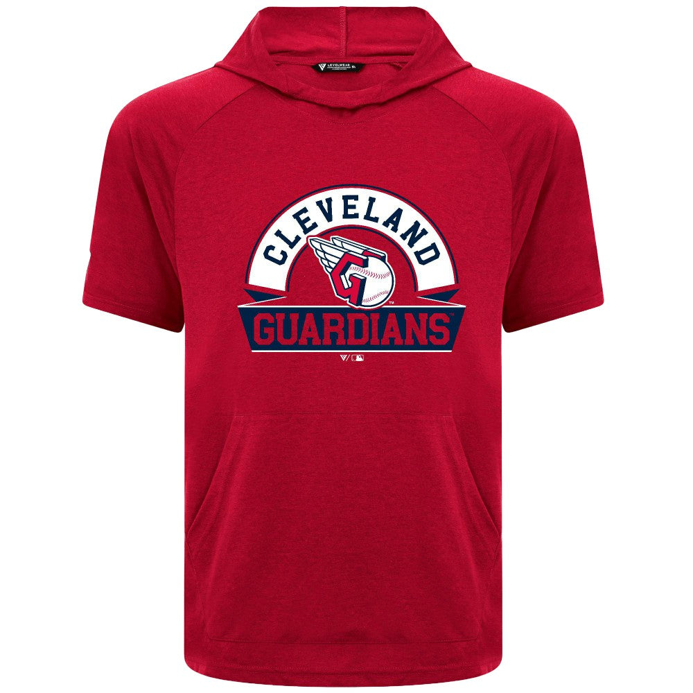 Cleveland Guardians Levelwear Phase Banner Arch Hoodie T-Shirt - Red - MLB Online