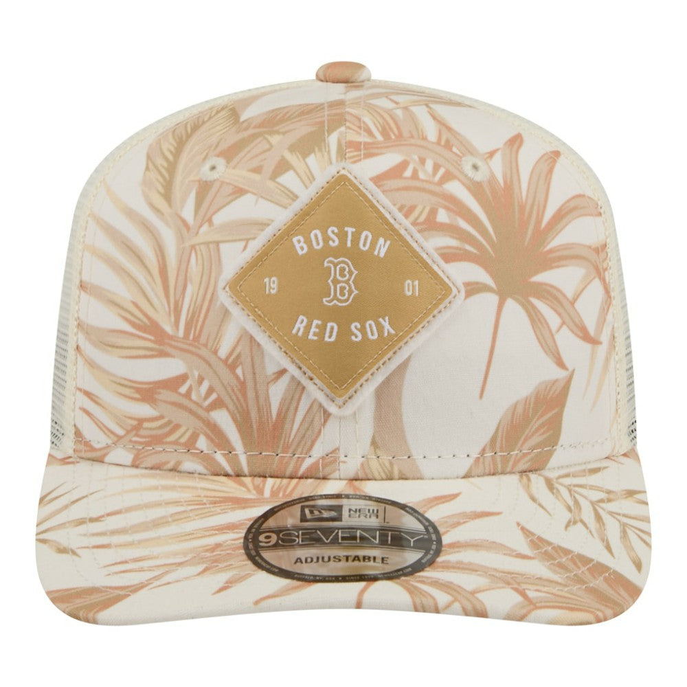 Boston Red Sox New Era Tonal Palm 9SEVENTY Adjustable Trucker Hat - Tan - New Era Discount