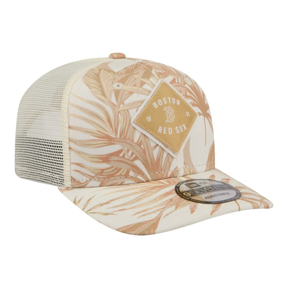 Boston Red Sox New Era Tonal Palm 9SEVENTY Adjustable Trucker Hat - Tan - New Era Discount