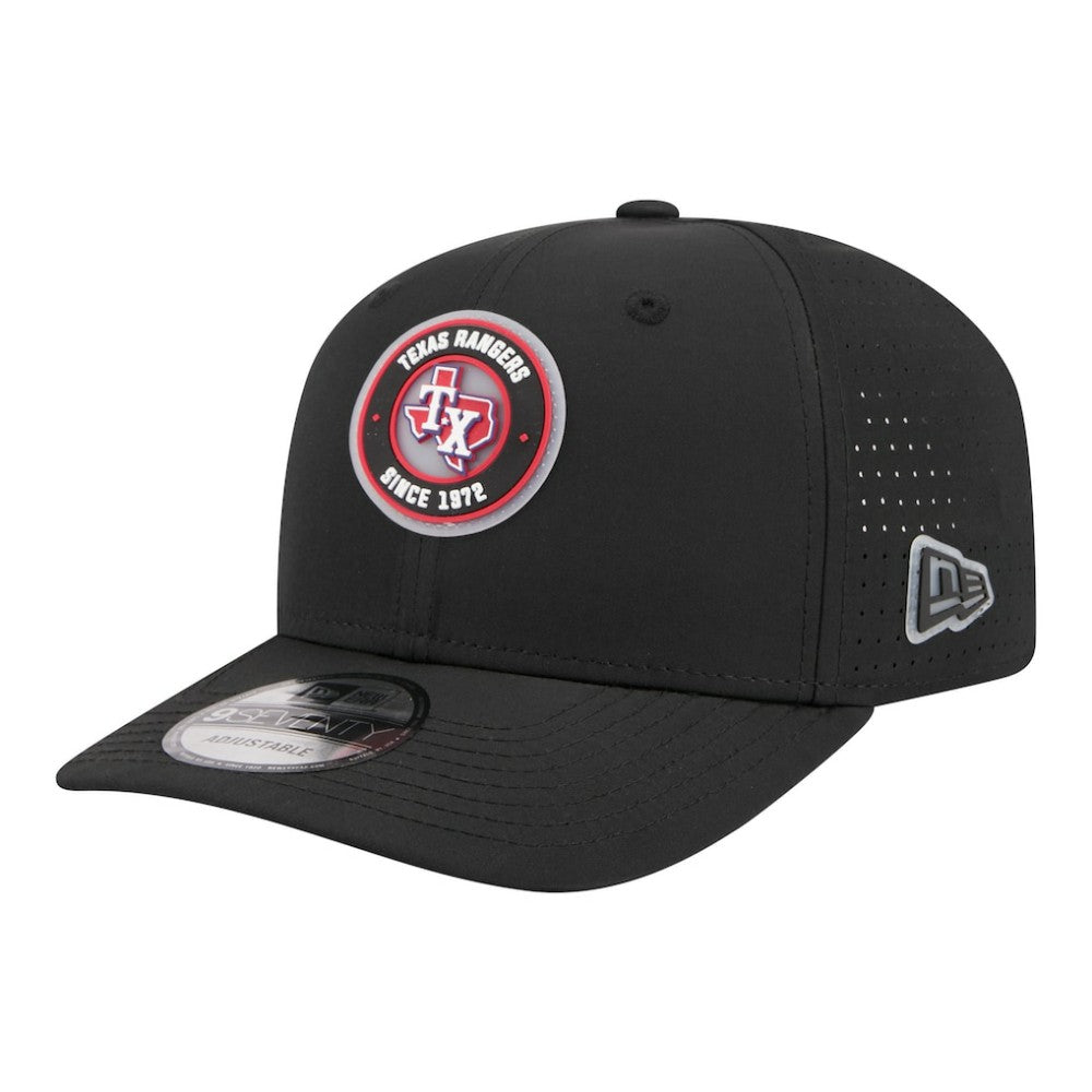 Texas Rangers New Era Circle 9SEVENTY Adjustable Hat - Black - New Era Sale