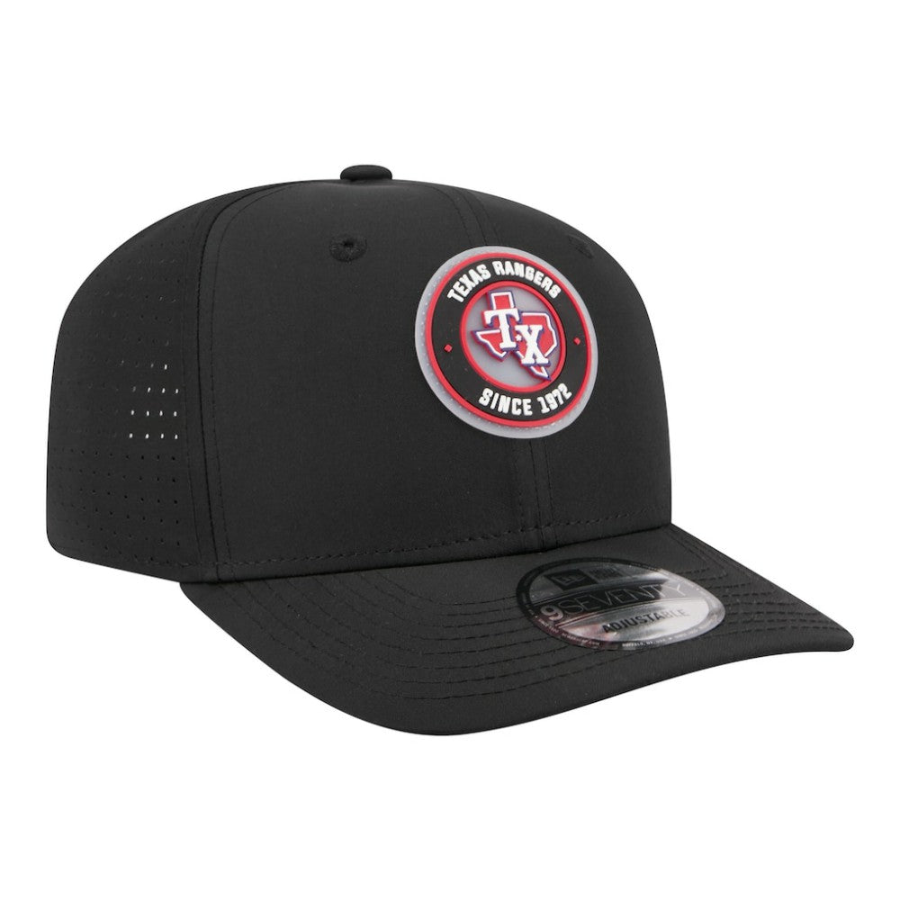 Texas Rangers New Era Circle 9SEVENTY Adjustable Hat - Black - New Era Sale