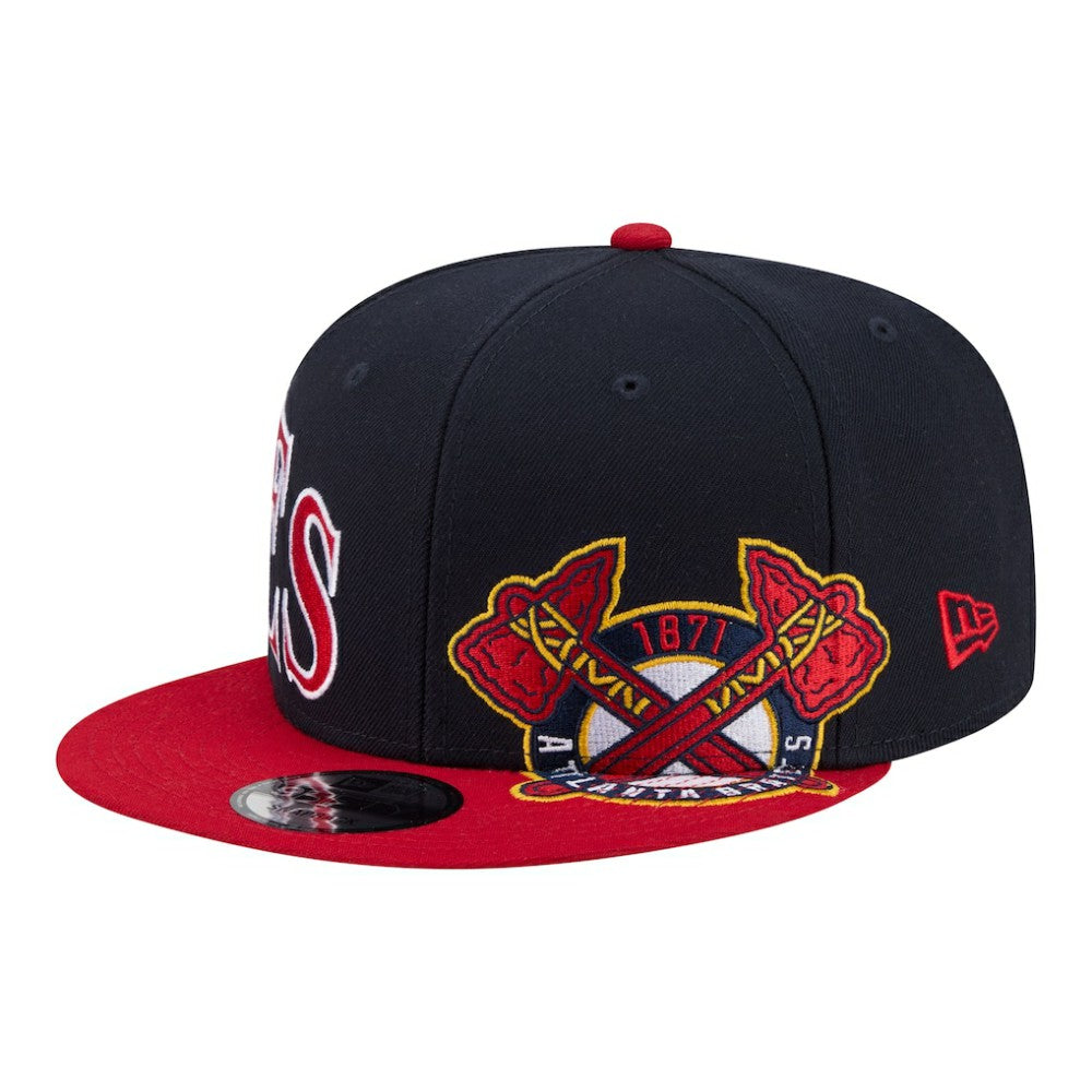 Atlanta Braves New Era Stretched Two-Tone 9FIFTY Adjustable Hat - Navy/Red - New Era Sale