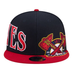 Atlanta Braves New Era Stretched Two-Tone 9FIFTY Adjustable Hat - Navy/Red - New Era Sale