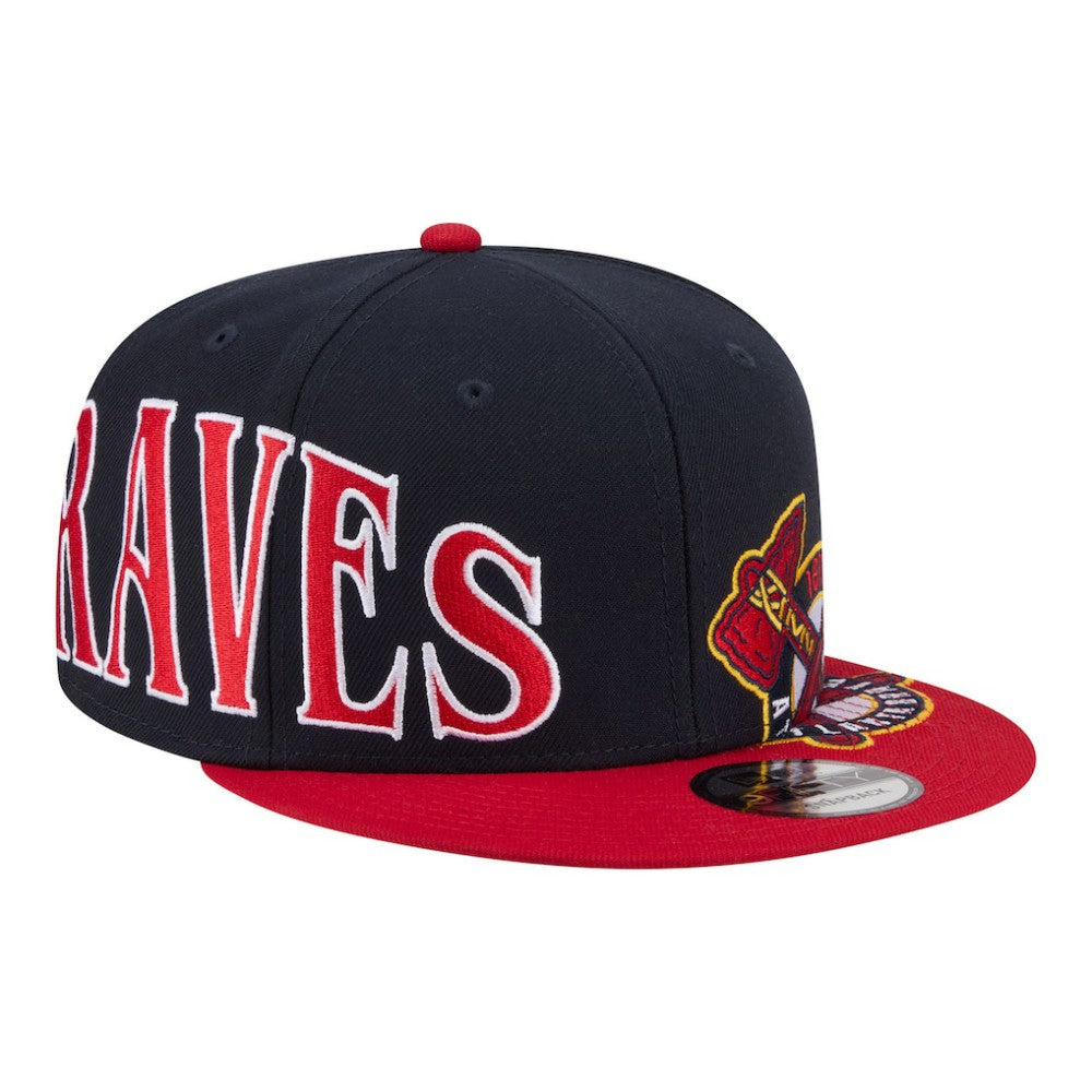 Atlanta Braves New Era Stretched Two-Tone 9FIFTY Adjustable Hat - Navy/Red - New Era Sale