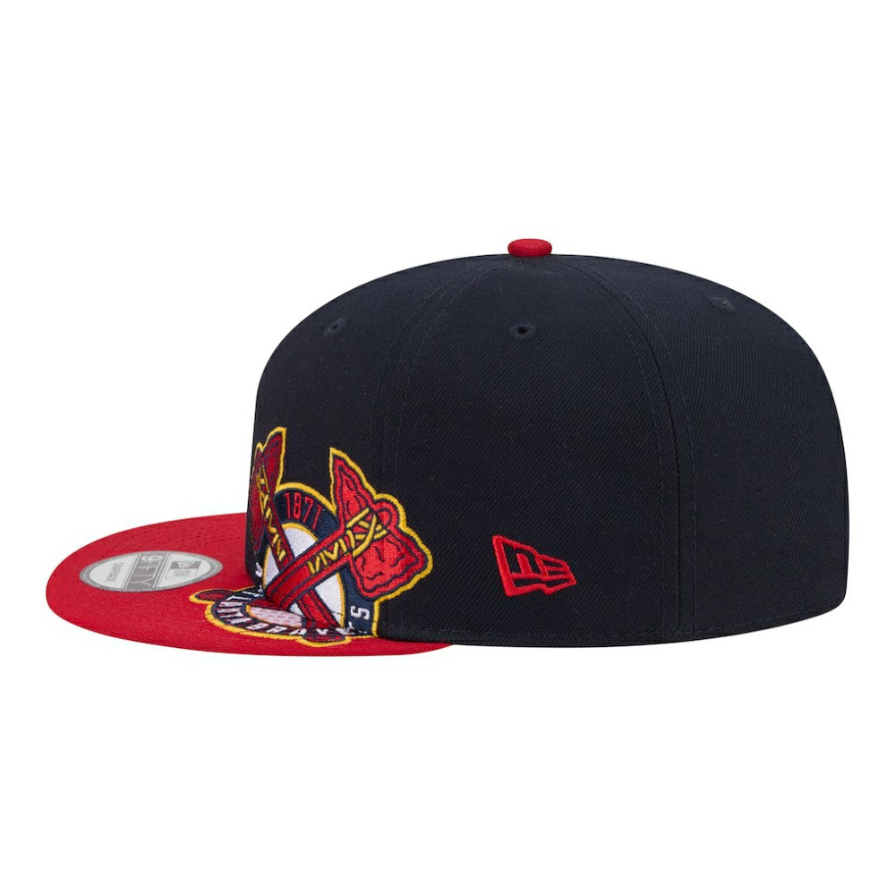 Atlanta Braves New Era Stretched Two-Tone 9FIFTY Adjustable Hat - Navy/Red - New Era Sale