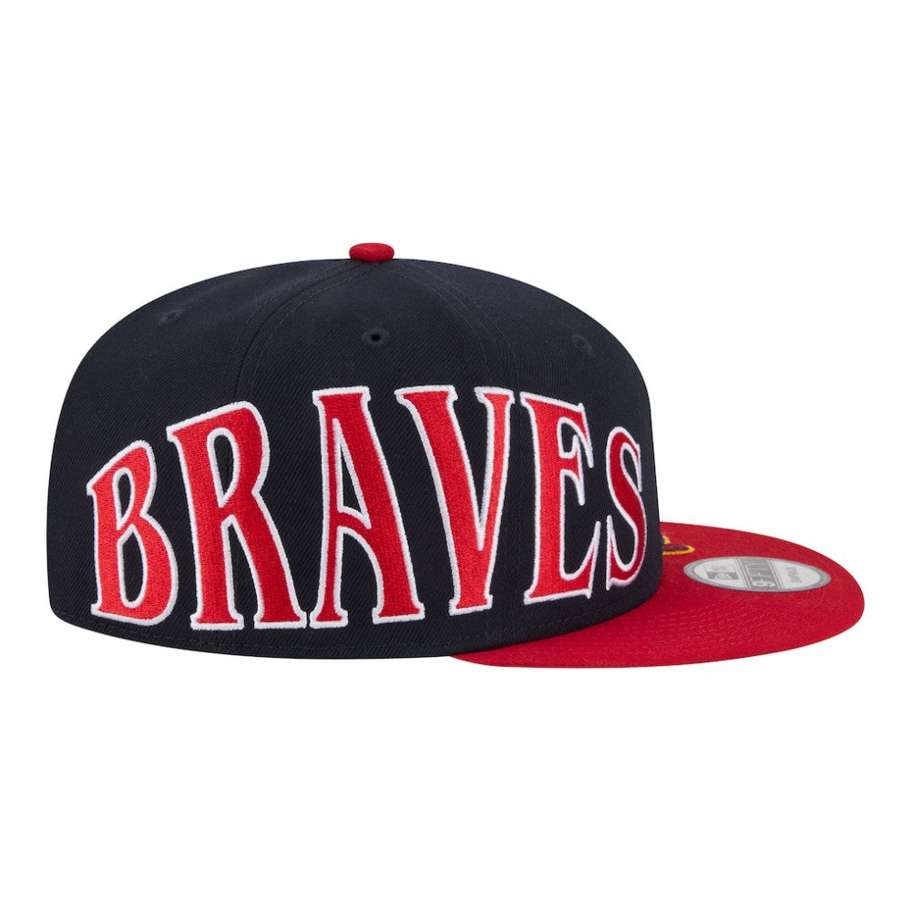 Atlanta Braves New Era Stretched Two-Tone 9FIFTY Adjustable Hat - Navy/Red - New Era Sale