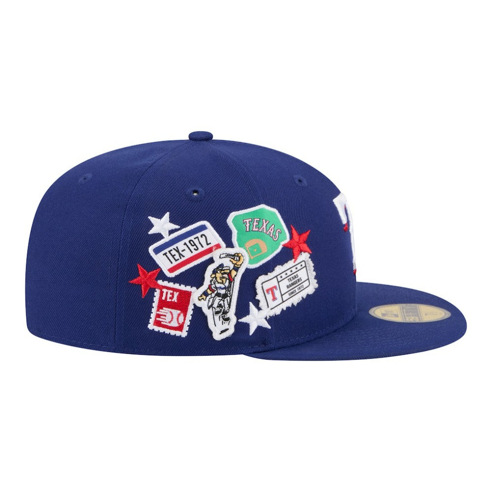 Texas Rangers New Era City Patch 59FIFTY Fitted Hat - Royal - New Era Lifestyle