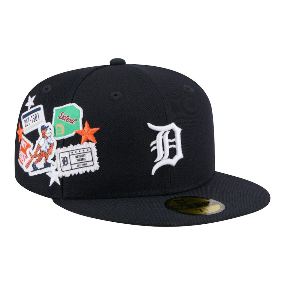 Detroit Tigers New Era City Patch 59FIFTY Fitted Hat - Navy - New Era Discount