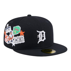 Detroit Tigers New Era City Patch 59FIFTY Fitted Hat - Navy - New Era Discount
