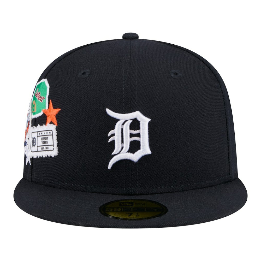 Detroit Tigers New Era City Patch 59FIFTY Fitted Hat - Navy - New Era Discount