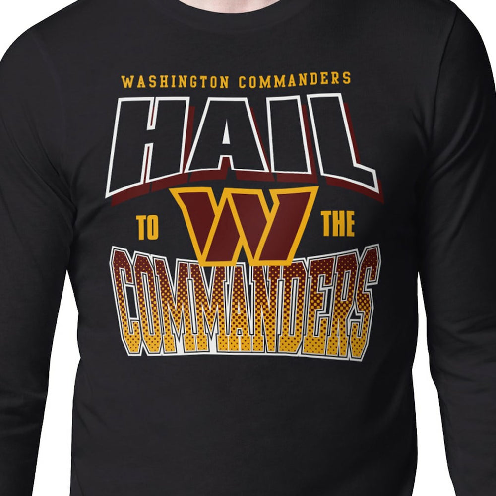 Washington Commanders Starter Comic Style Slogan Long Sleeve T-Shirt Black