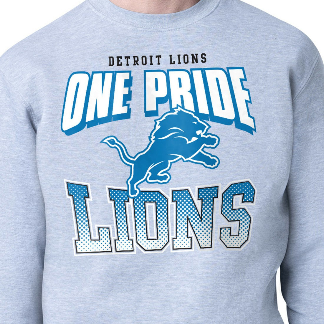Detroit Lions Starter Comic Style Sweatshirt Gray
