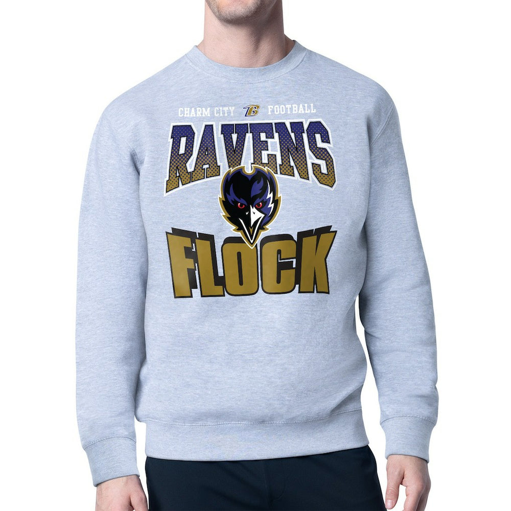 Baltimore Ravens Starter Comic Style Sweatshirt Gray