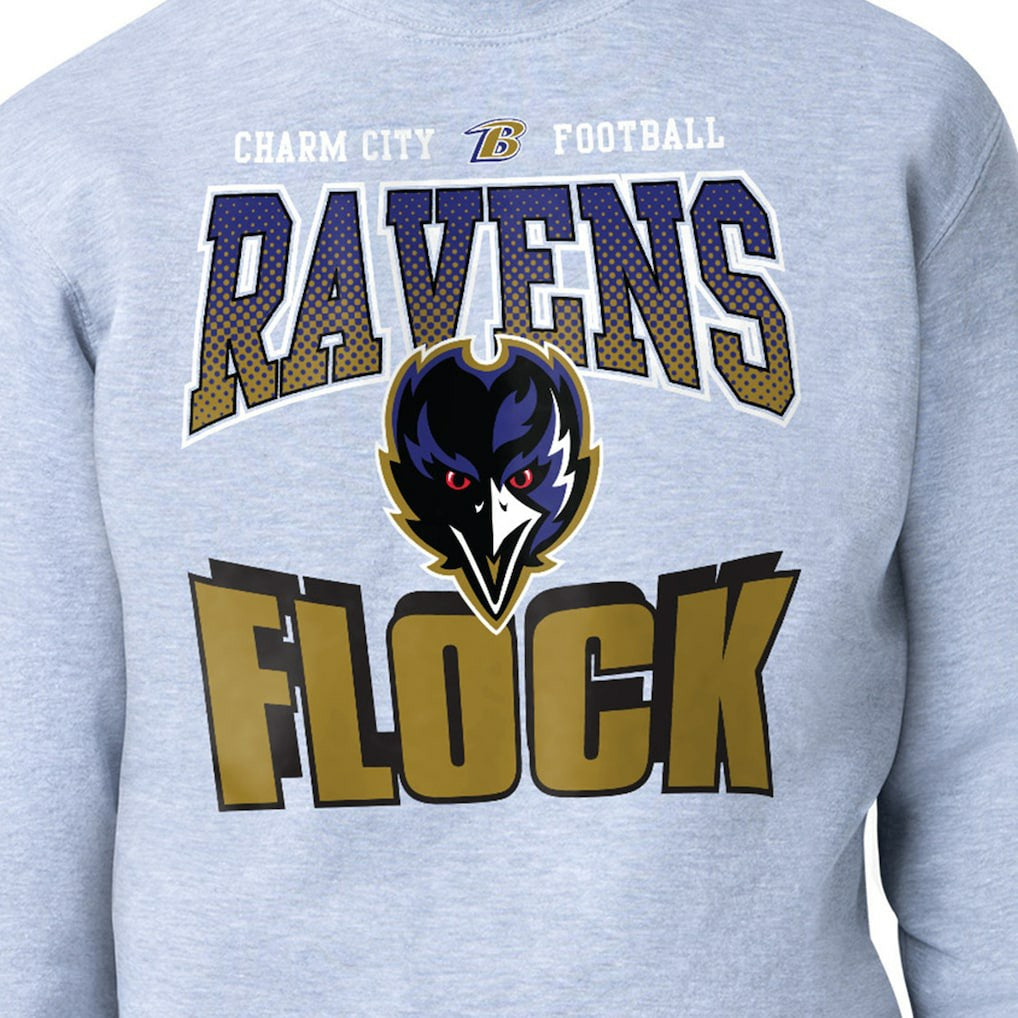 Baltimore Ravens Starter Comic Style Sweatshirt Gray