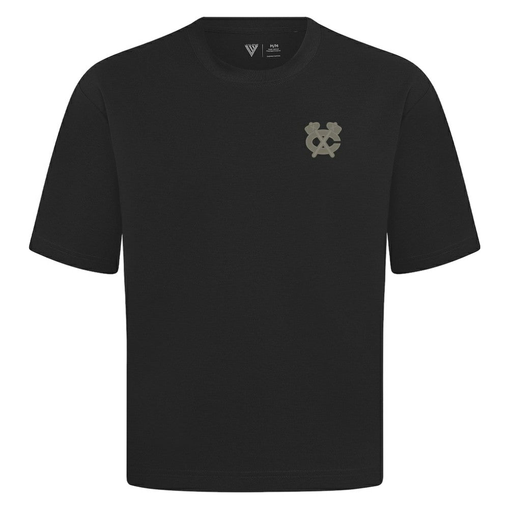 Chicago Blackhawks Levelwear Copper Oversized Luxe Signature Knit T-Shirt - Black - NHL 203415608