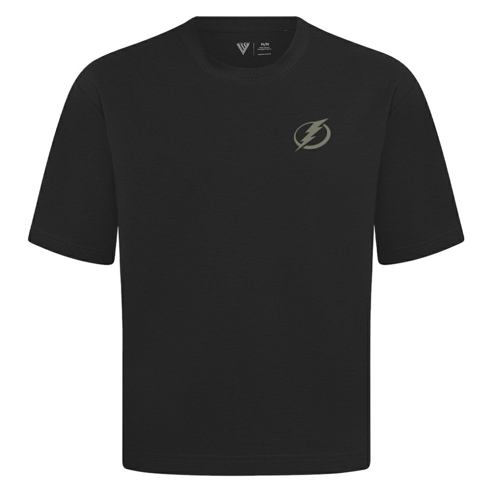 Tampa Bay Lightning Levelwear Copper Oversized Luxe Signature Knit T-Shirt - Black - NHL 203415615