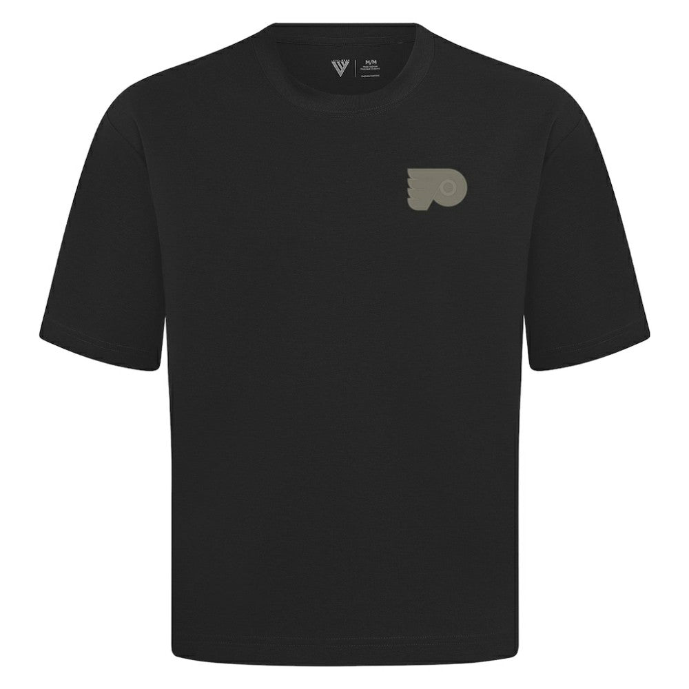Philadelphia Flyers Levelwear Copper Oversized Luxe Signature Knit T-Shirt - Black - NHL 203415621