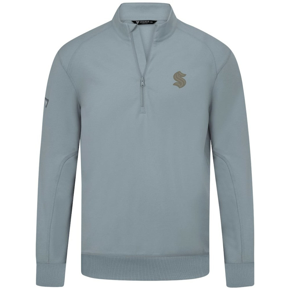 Seattle Kraken Levelwear Copper Upright Quarter-Zip Pullover - Gray - NHL 203415629