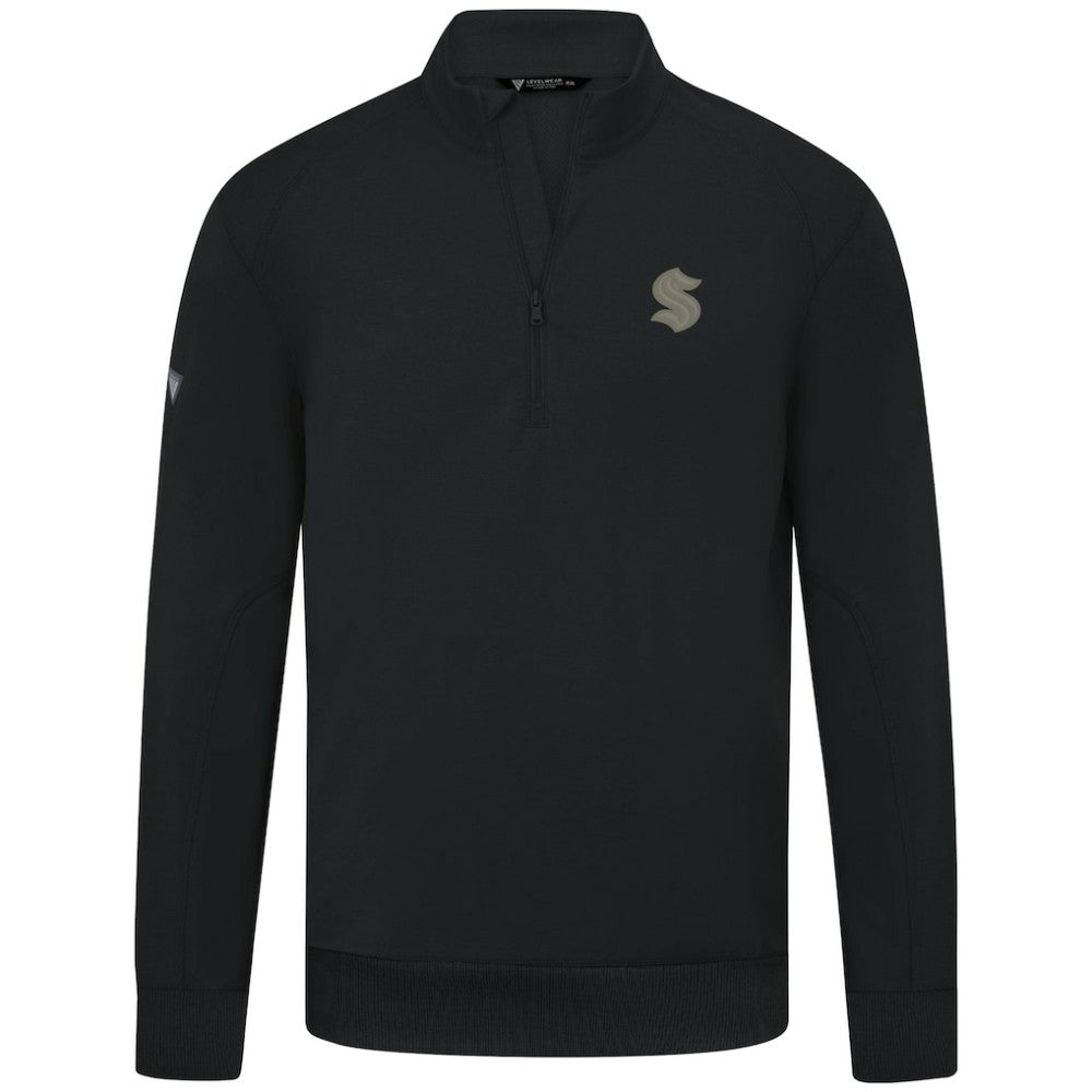 Seattle Kraken Levelwear Copper Upright Quarter-Zip Pullover - Black - NHL 203415647