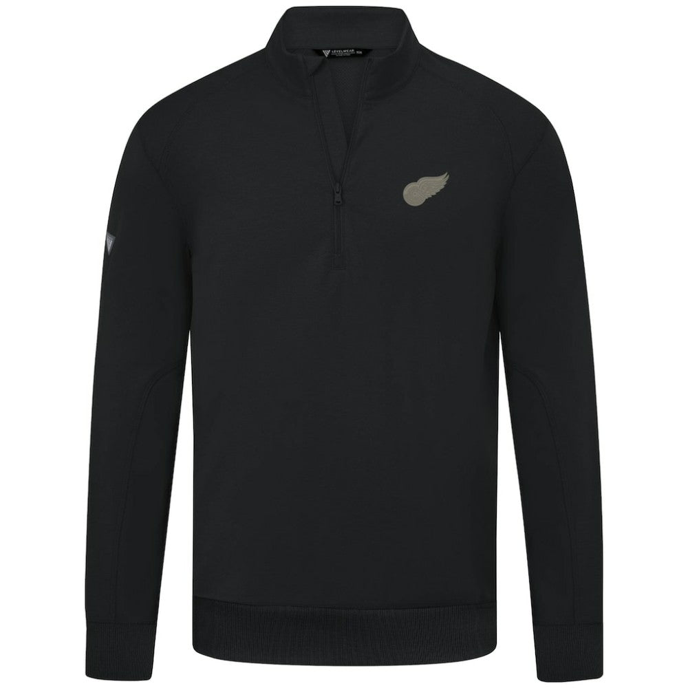 Detroit Red Wings Levelwear Copper Upright Quarter-Zip Pullover - Black - NHL 203415668
