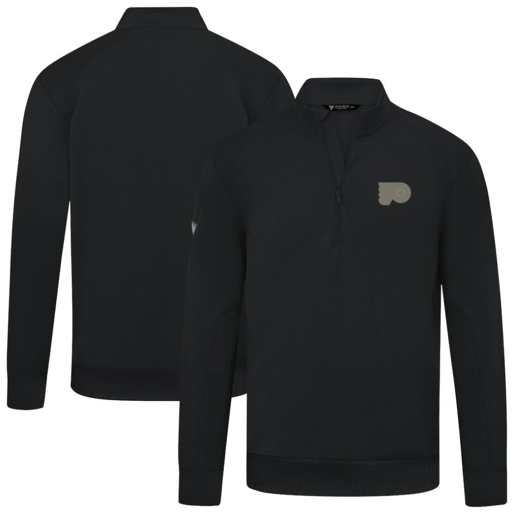 Philadelphia Flyers Levelwear Copper Upright Quarter-Zip Pullover - Black - NHL 203415670