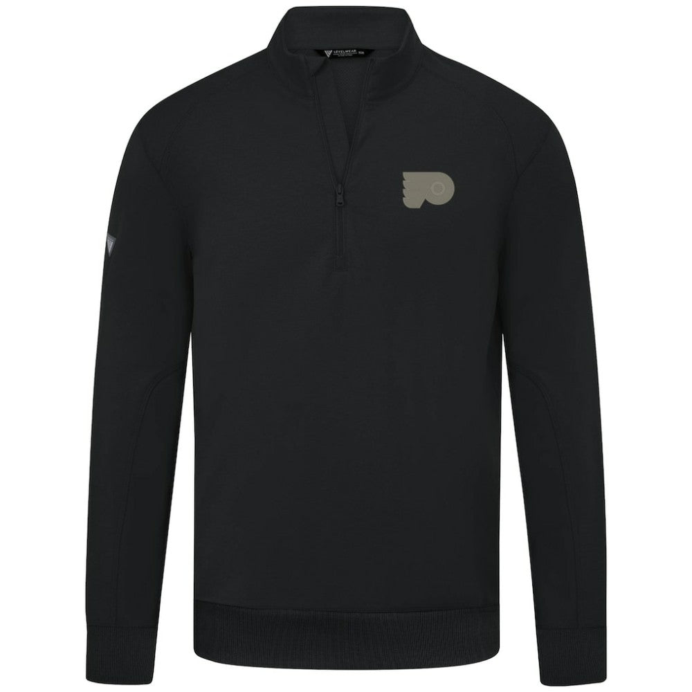 Philadelphia Flyers Levelwear Copper Upright Quarter-Zip Pullover - Black - NHL 203415670