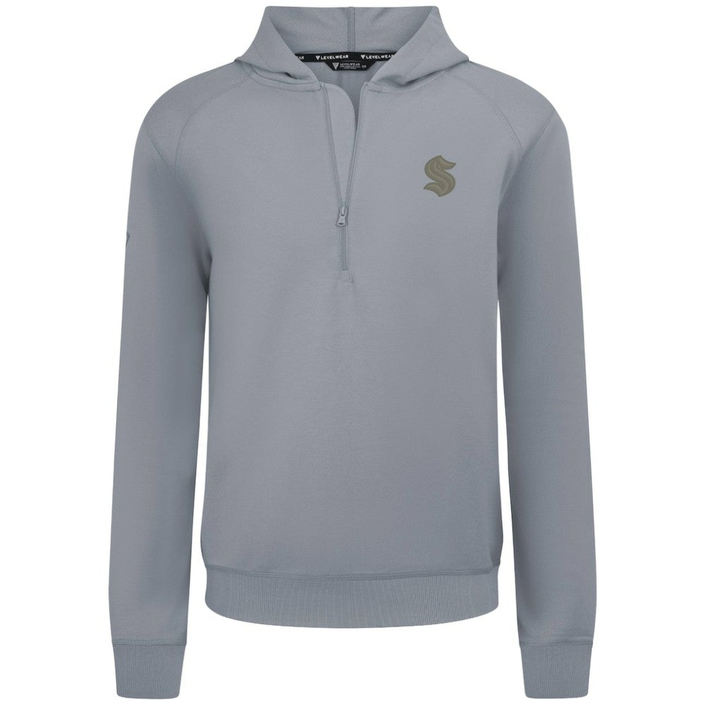 Seattle Kraken Levelwear Technic Quarter-Zip Pullover Hoodie - Gray - NHL 203415673