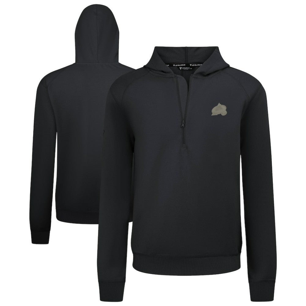Colorado Avalanche Levelwear Technic Quarter-Zip Pullover Hoodie - Black - NHL 203415676