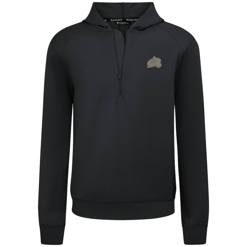 Colorado Avalanche Levelwear Technic Quarter-Zip Pullover Hoodie - Black - NHL 203415676
