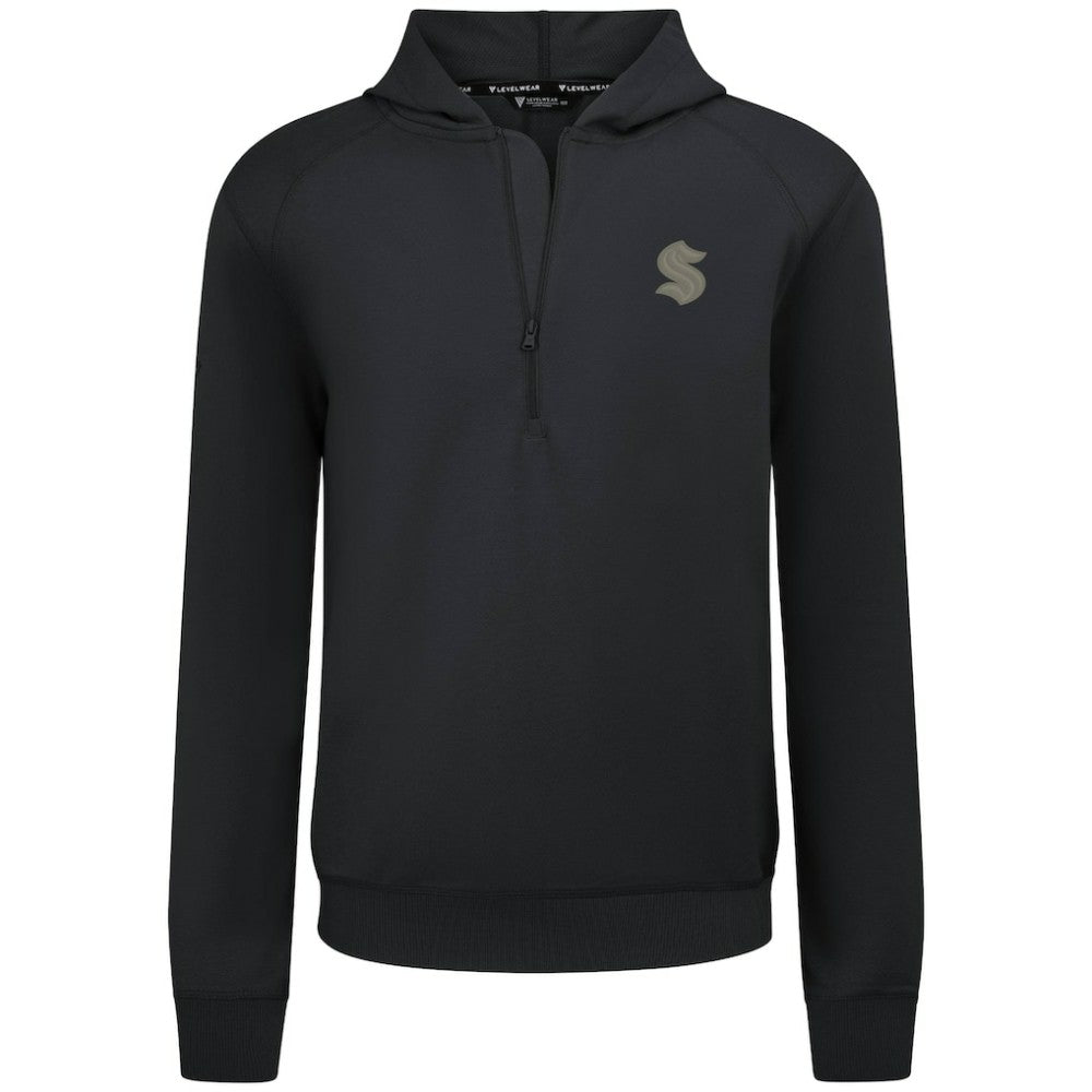 Seattle Kraken Levelwear Technic Quarter-Zip Pullover Hoodie - Black - NHL 203415697