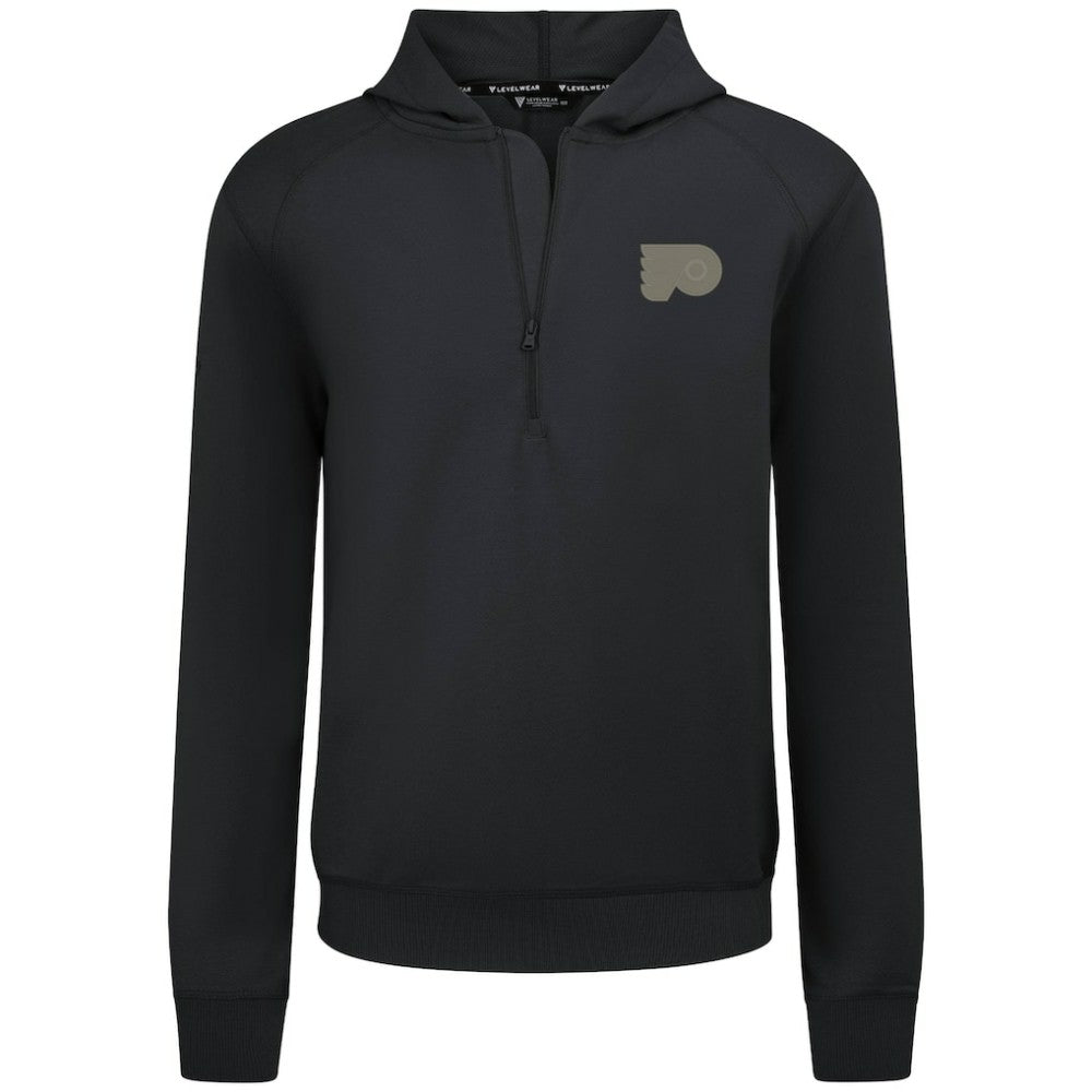 Philadelphia Flyers Levelwear Technic Quarter-Zip Pullover Hoodie - Black - NHL 203415700