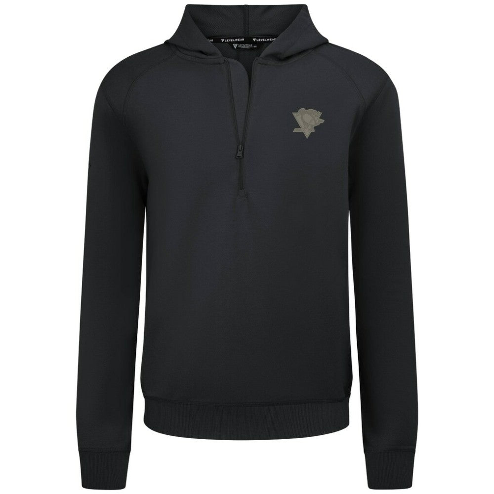 Pittsburgh Penguins Levelwear Technic Quarter-Zip Pullover Hoodie - Black - NHL 203415703
