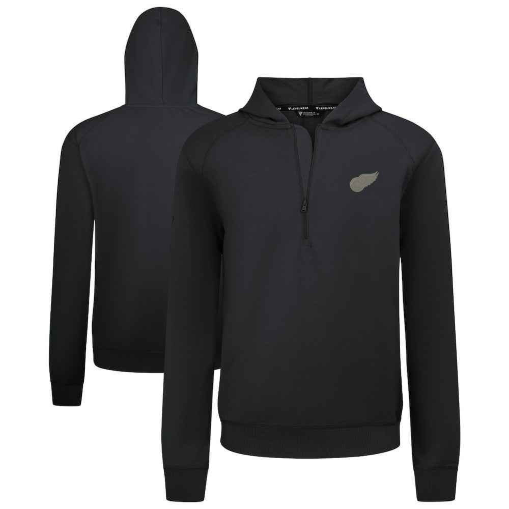 Detroit Red Wings Levelwear Technic Quarter-Zip Pullover Hoodie - Black - NHL 203415709