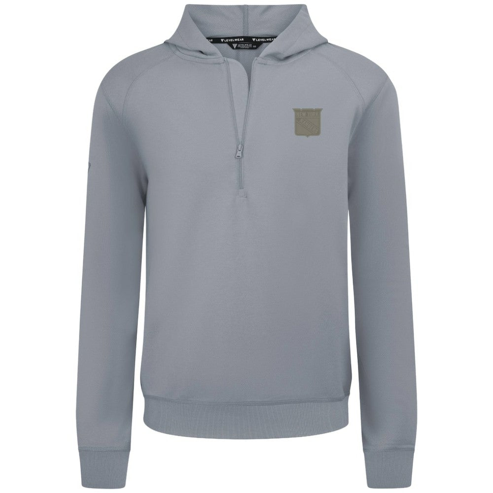 New York Rangers Levelwear Technic Quarter-Zip Pullover Hoodie - Gray - NHL 203415713
