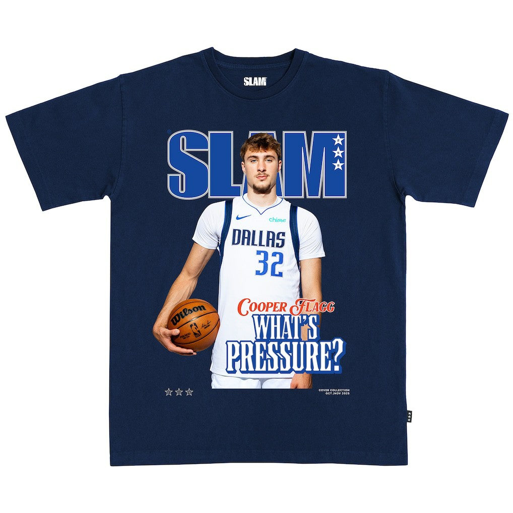 Cooper Flagg Dallas Mavericks SLAM Unisex Cover T-Shirt Navy