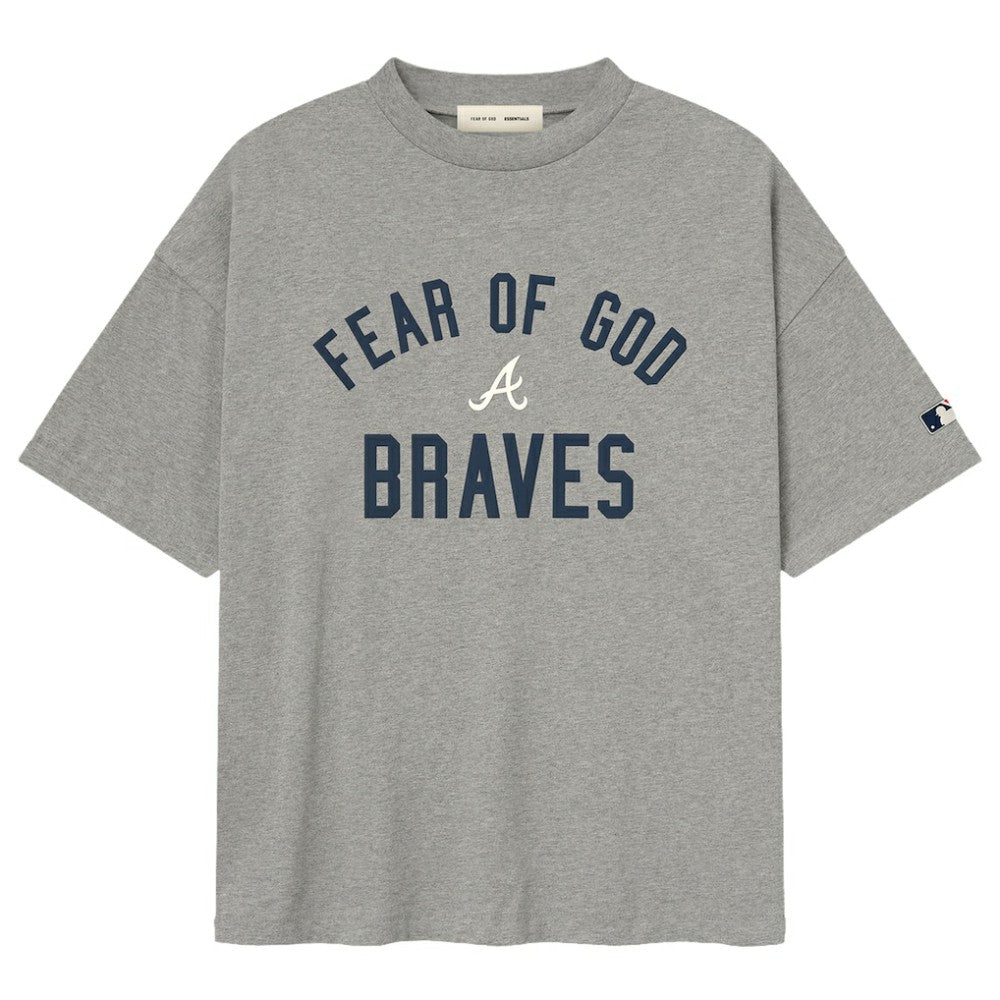 Atlanta Braves Fear of God x MLB 90's Fit T-Shirt - Heather Gray - MLB on Sale