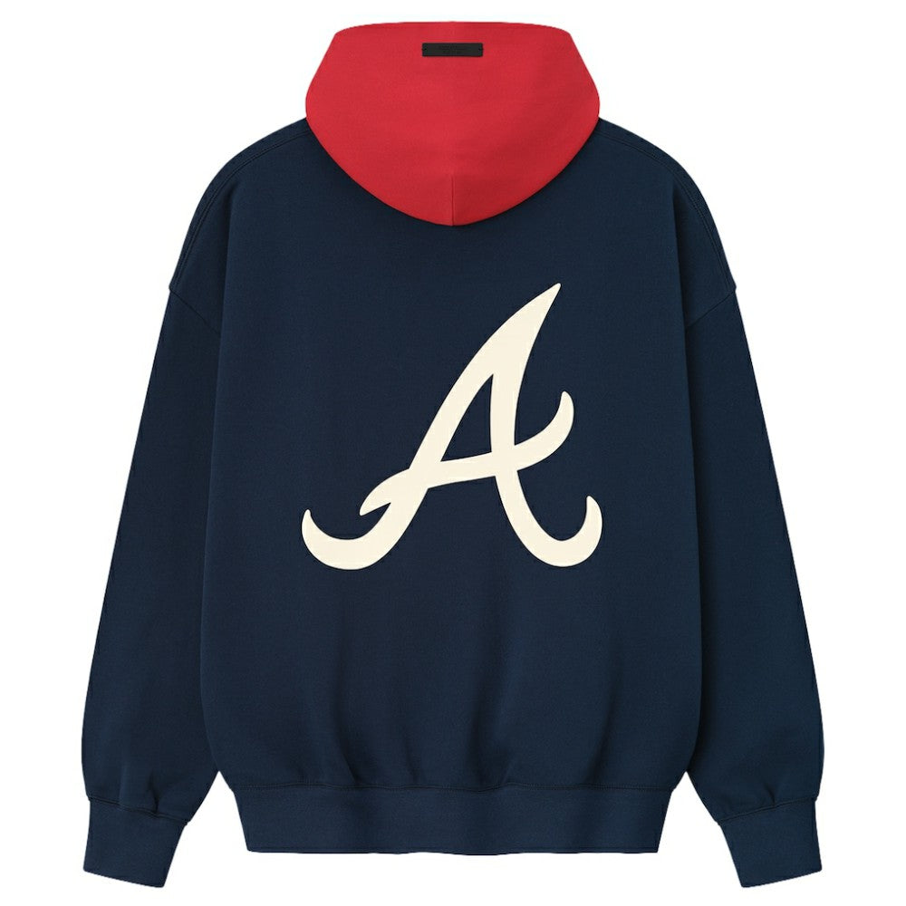 Atlanta Braves Fear of God x MLB Sport Fit Hoodie - Navy/Red - MLB Online
