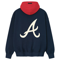 Atlanta Braves Fear of God x MLB Sport Fit Hoodie - Navy/Red - MLB Online
