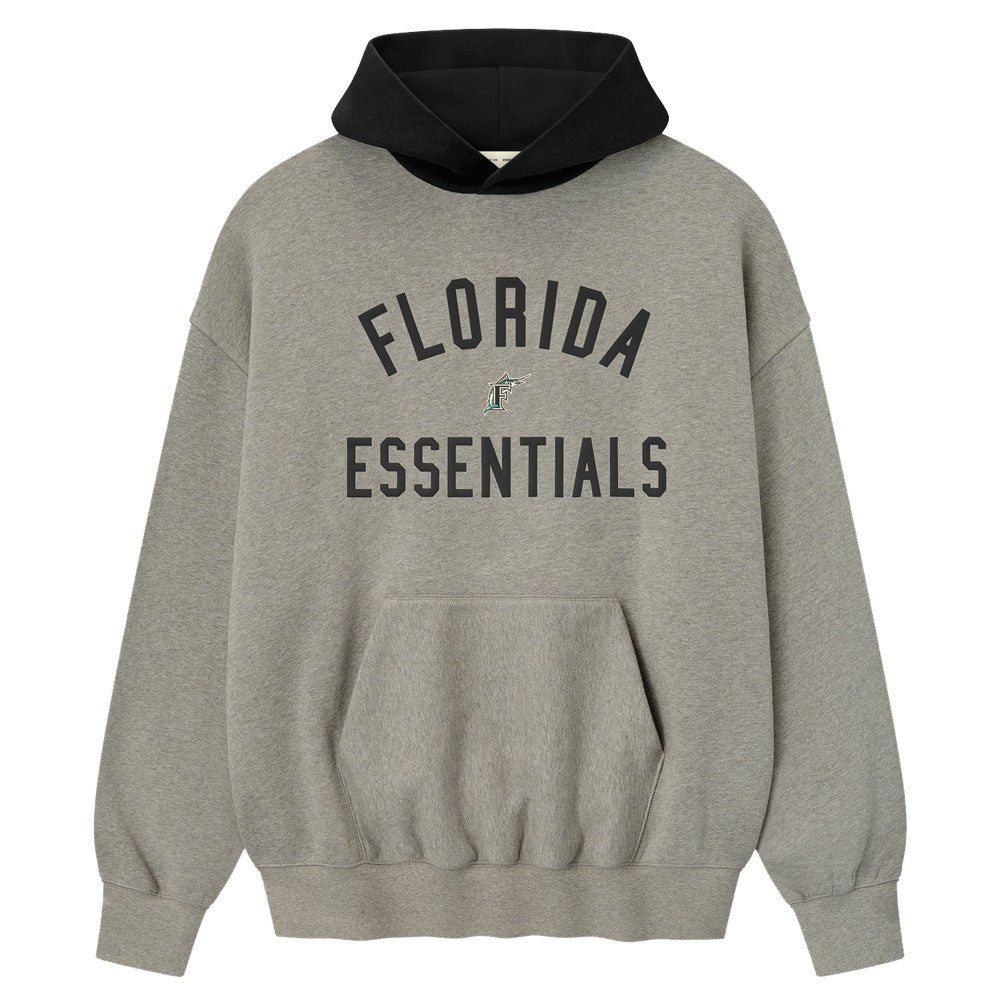 Florida Marlins Fear of God x MLB Sport Fit Hoodie - Warm Heather Gray/Black - MLB Online
